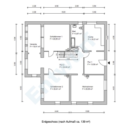 Grundriss EG Vermietet Mehrfamilienhaus Bassum