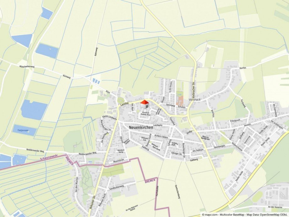 Geolyzer Kartenausschnitt Doppelhaush�lfte Schwanewede / Neuenkirchen