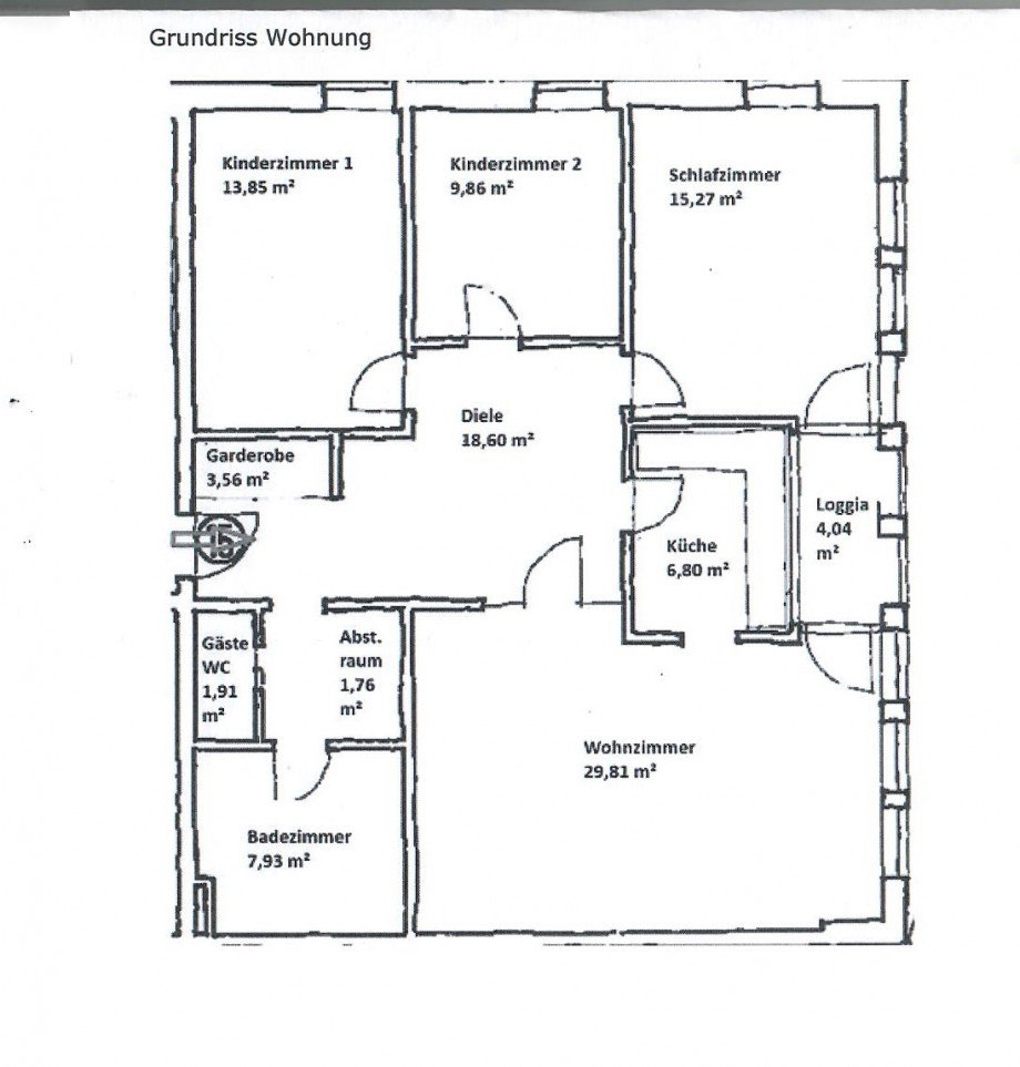 Grundriss Etagenwohnung Stuhr / Brinkum