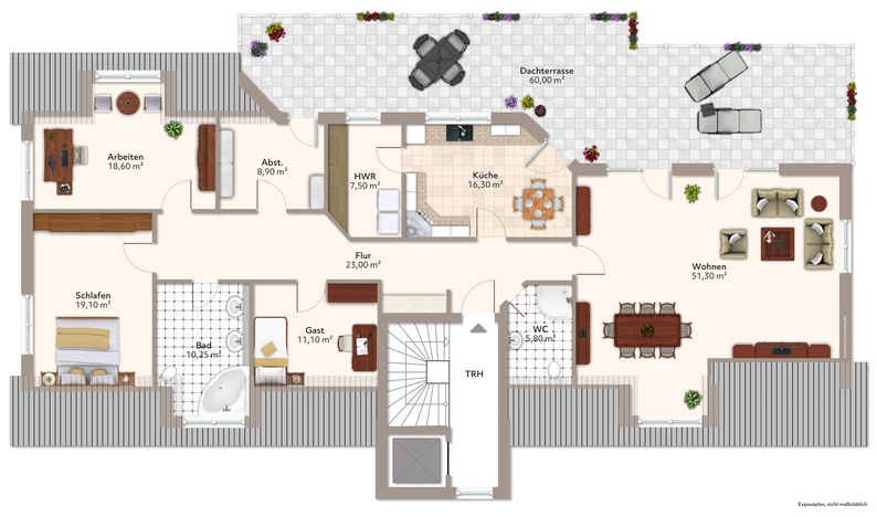 Grundriss Penthousewohnung Syke