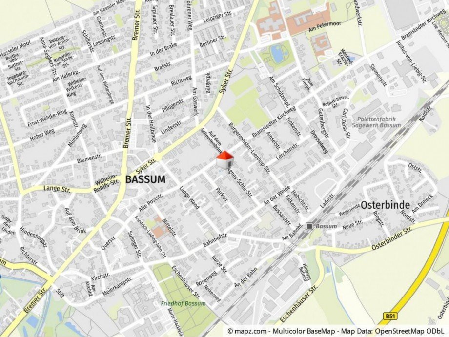 Geolyzer Kartenausschnitt B�rofl�che Bassum