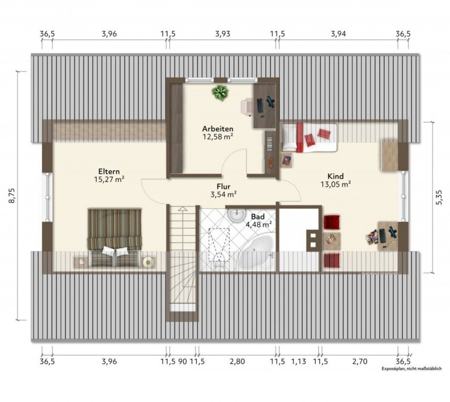 Grundriss OG Einfamilienhaus Bassum / St�hren
