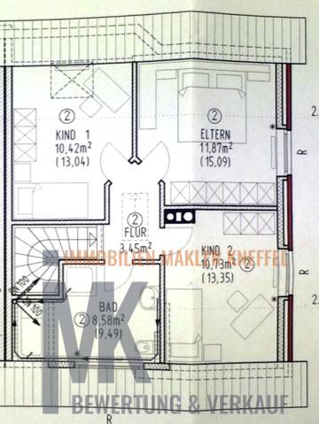 Grundriss OG Doppelhaush�lfte Ganderkesee