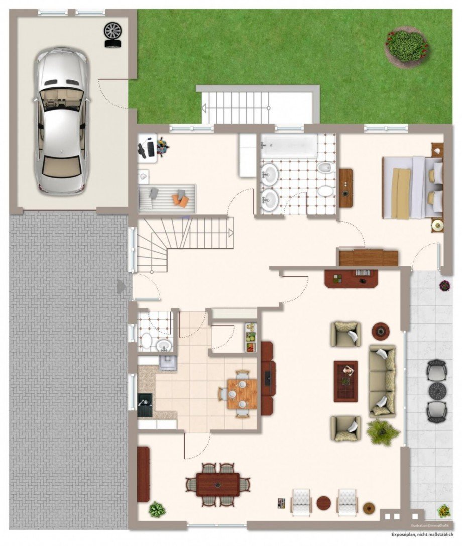 Grundriss EG Einfamilienhaus Riede