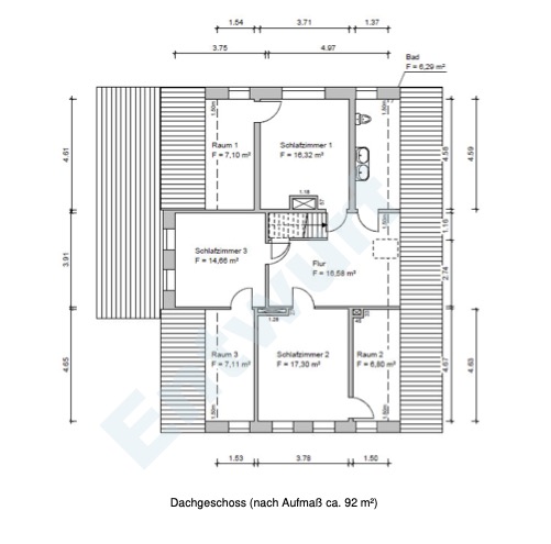 Grundriss OG Vermietet Mehrfamilienhaus Bassum
