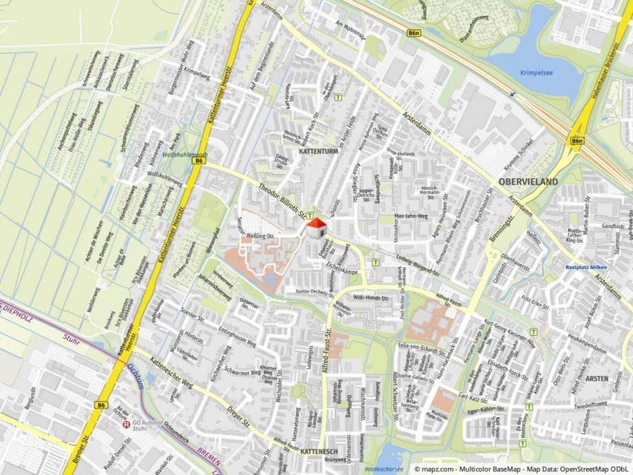 Geolyzer Kartenausschnitt Etagenwohnung Bremen / Kattenturm