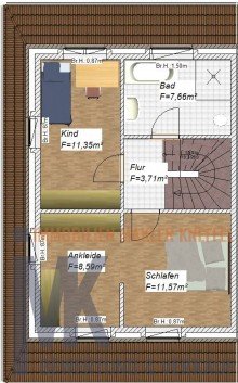 Grundriss OG +++ RESERVIERT++++NEUBAU - KFW 40 Doppelhaush�lfte zu vermieten