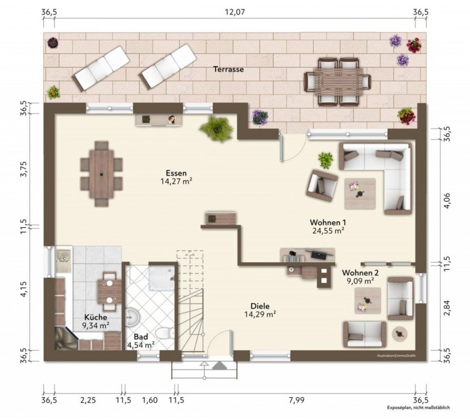 Grundriss EG Einfamilienhaus Bassum / St�hren